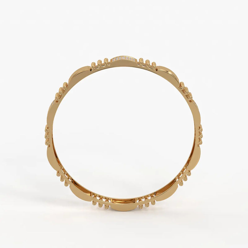 Belevra Round Diamond Panel Bangle