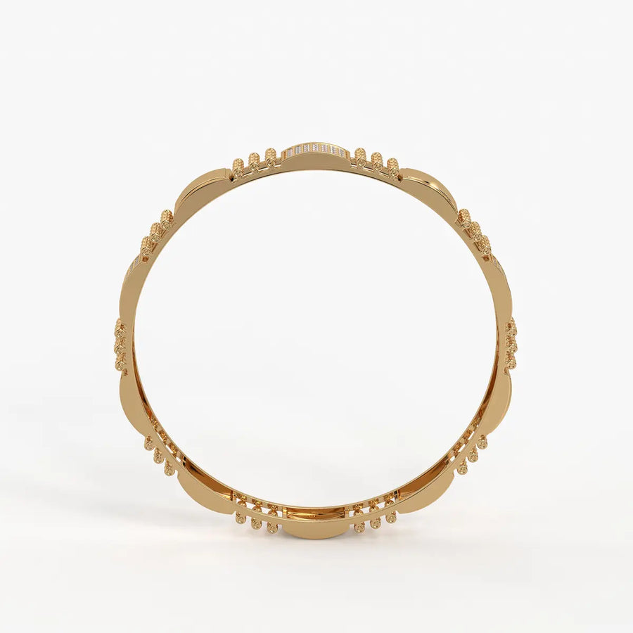 Belevra Round Diamond Panel Bangle