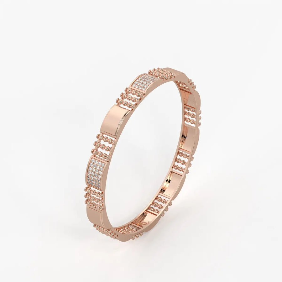 Belevra Round Diamond Panel Bangle