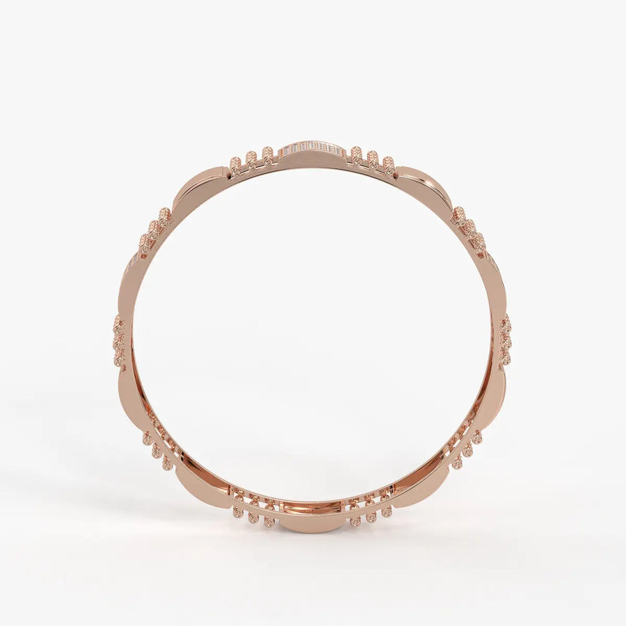 Belevra Round Diamond Panel Bangle