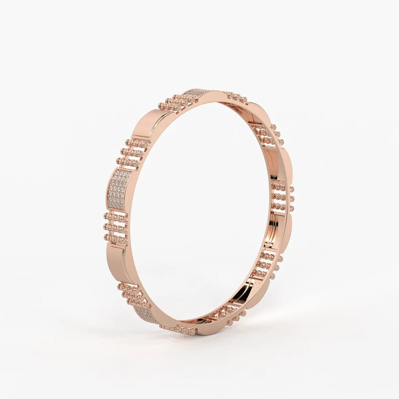 Belevra Round Diamond Panel Bangle