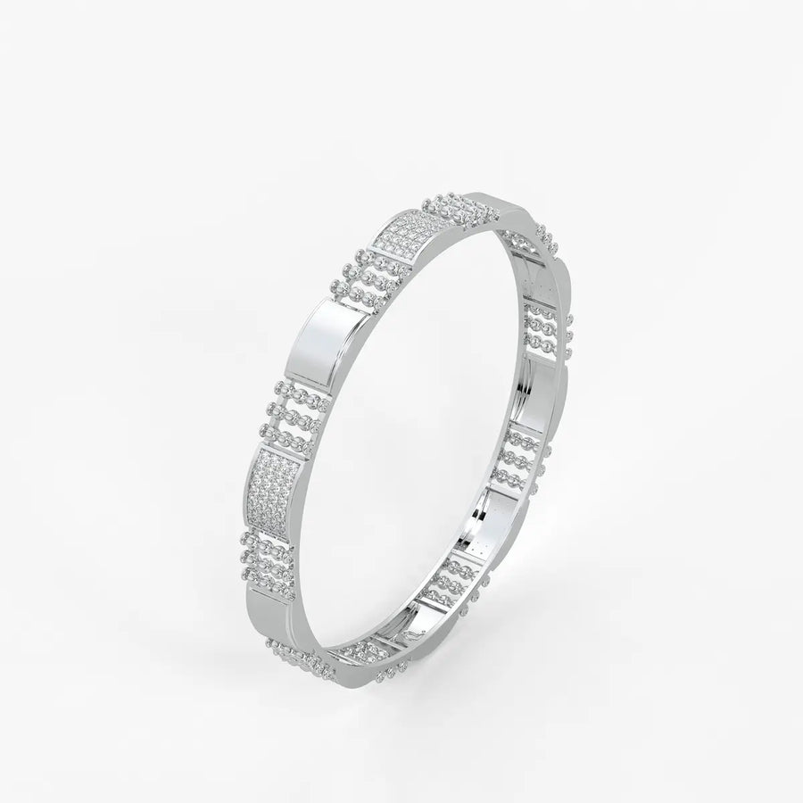 Belevra Round Diamond Panel Bangle