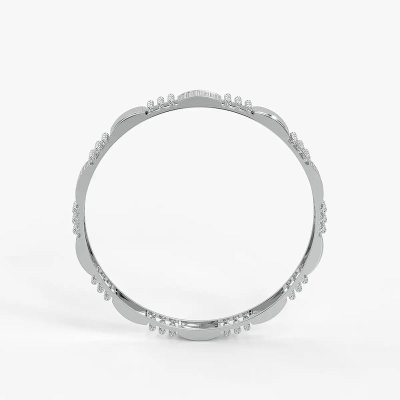 Belevra Round Diamond Panel Bangle