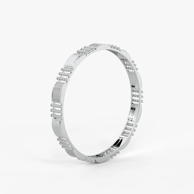 Belevra Round Diamond Panel Bangle