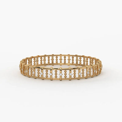 Ornelle Round Diamond Lattice Bangle