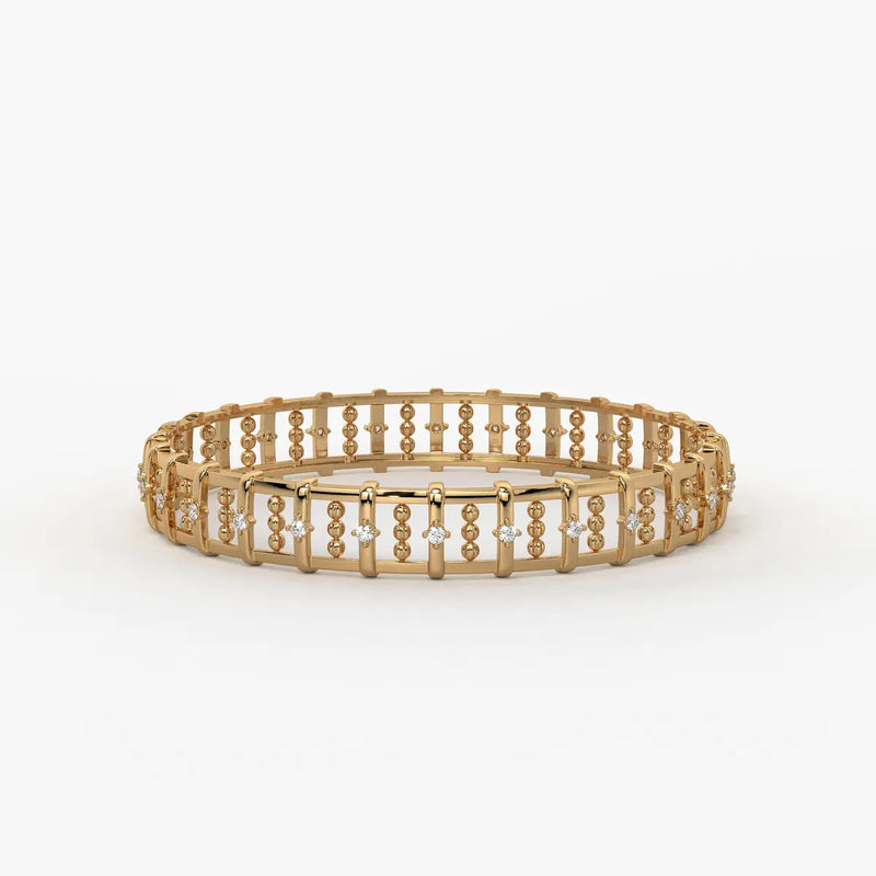Ornelle Round Diamond Lattice Bangle