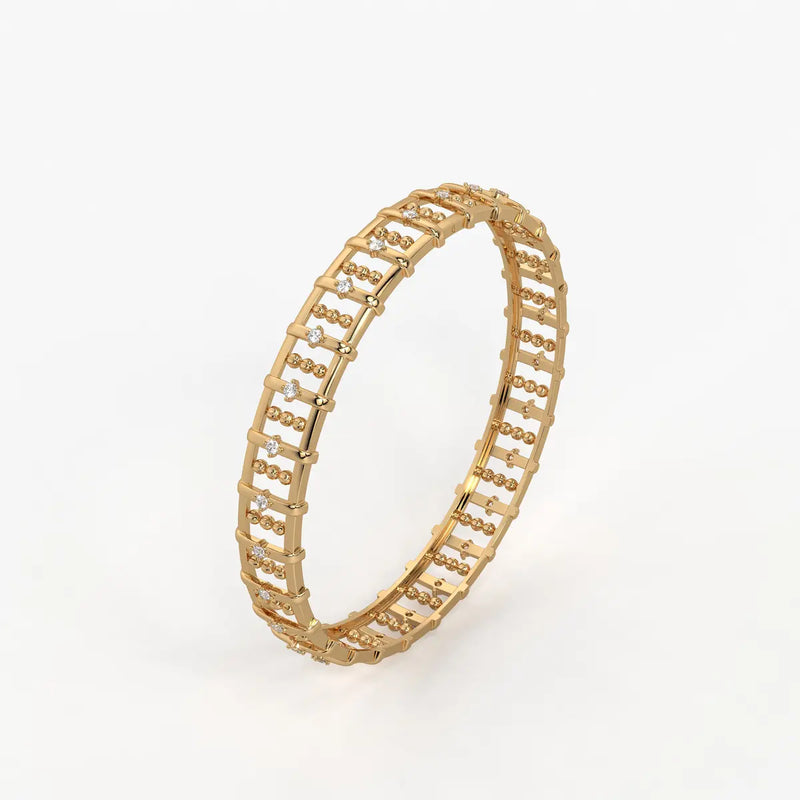 Ornelle Round Diamond Lattice Bangle
