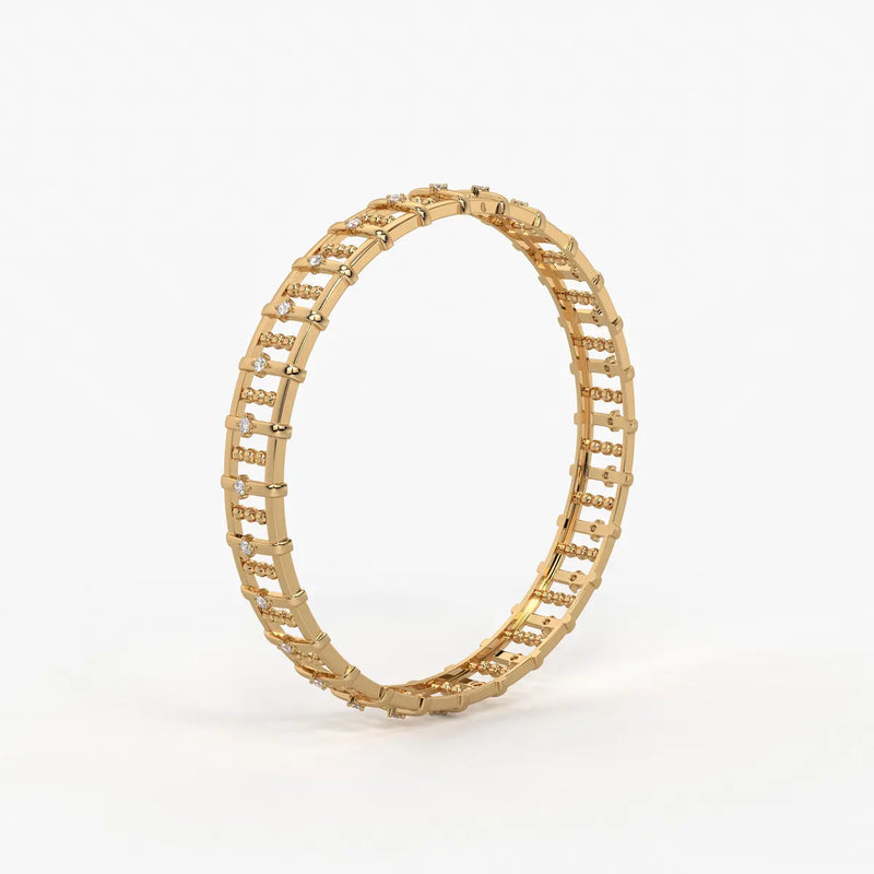 Ornelle Round Diamond Lattice Bangle