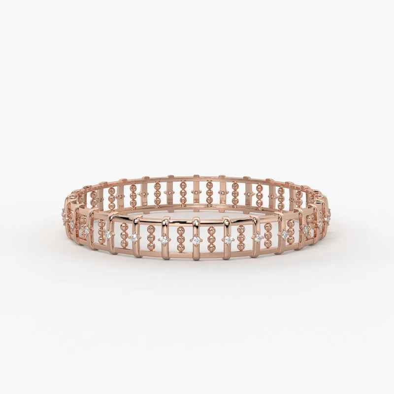 Ornelle Round Diamond Lattice Bangle