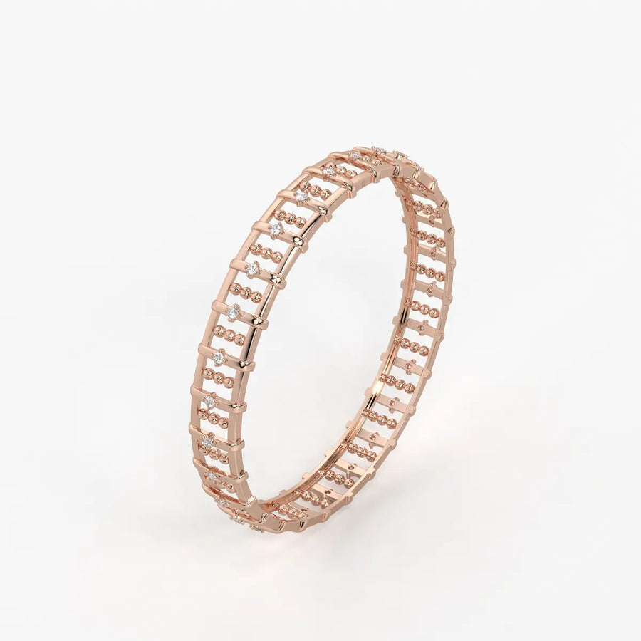 Ornelle Round Diamond Lattice Bangle