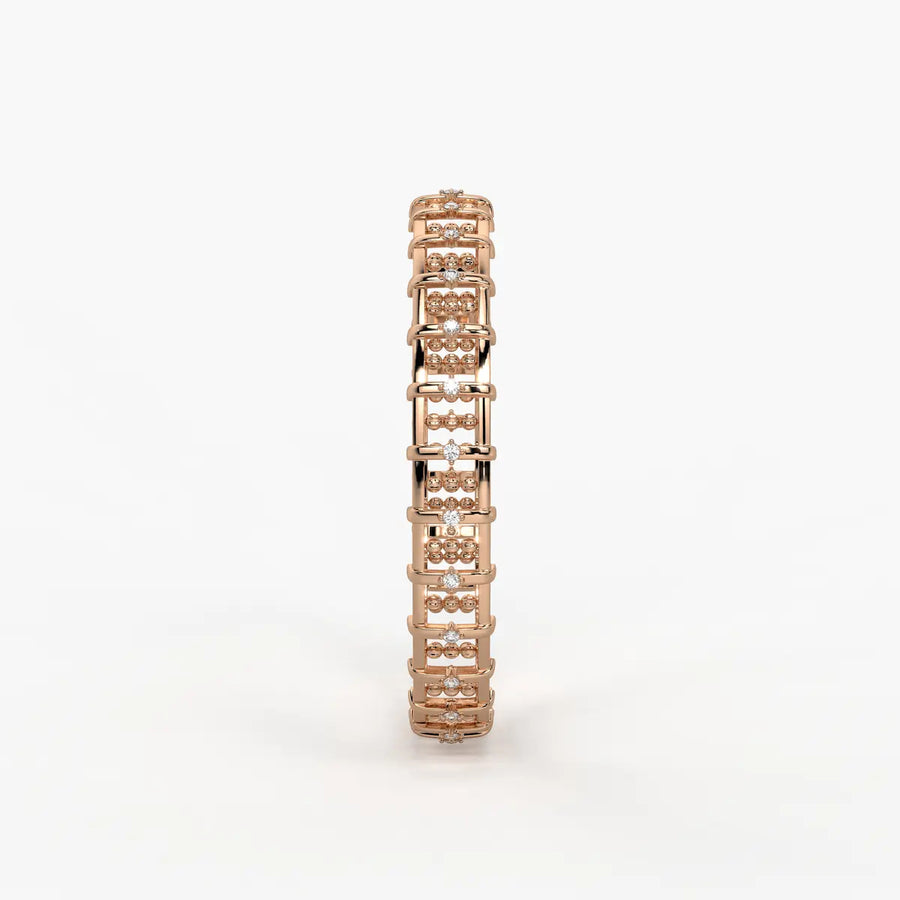 Ornelle Round Diamond Lattice Bangle