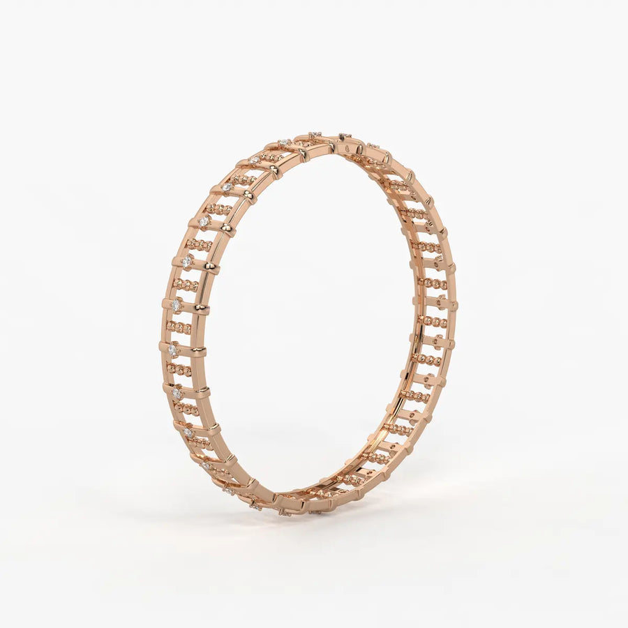Ornelle Round Diamond Lattice Bangle