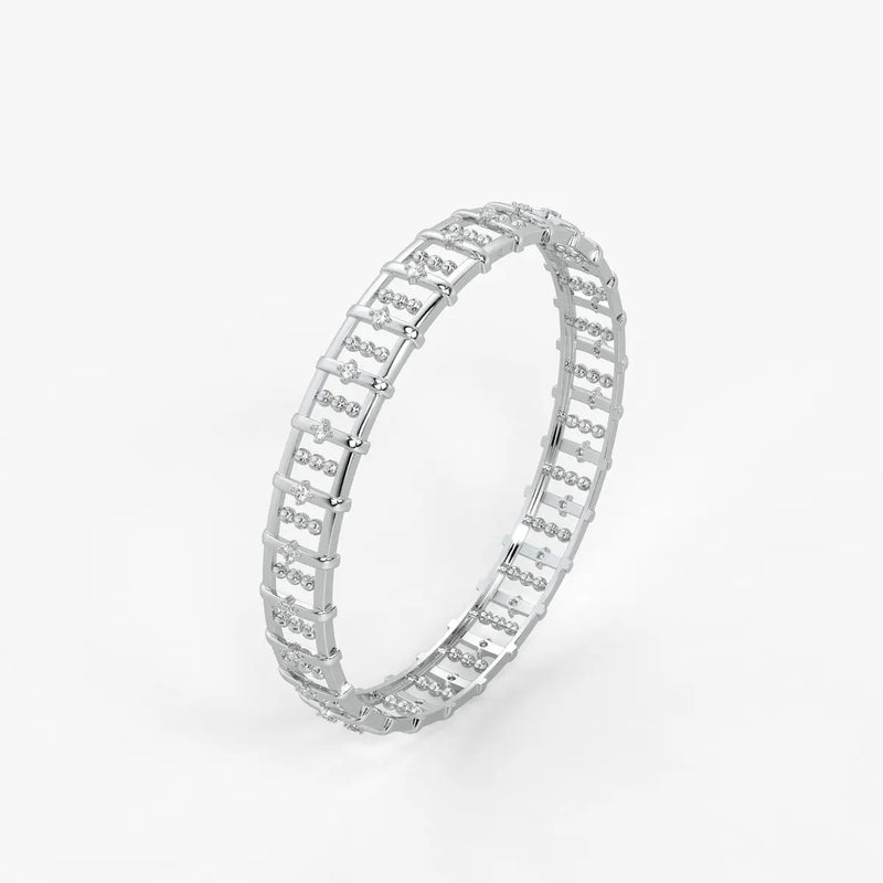 Ornelle Round Diamond Lattice Bangle