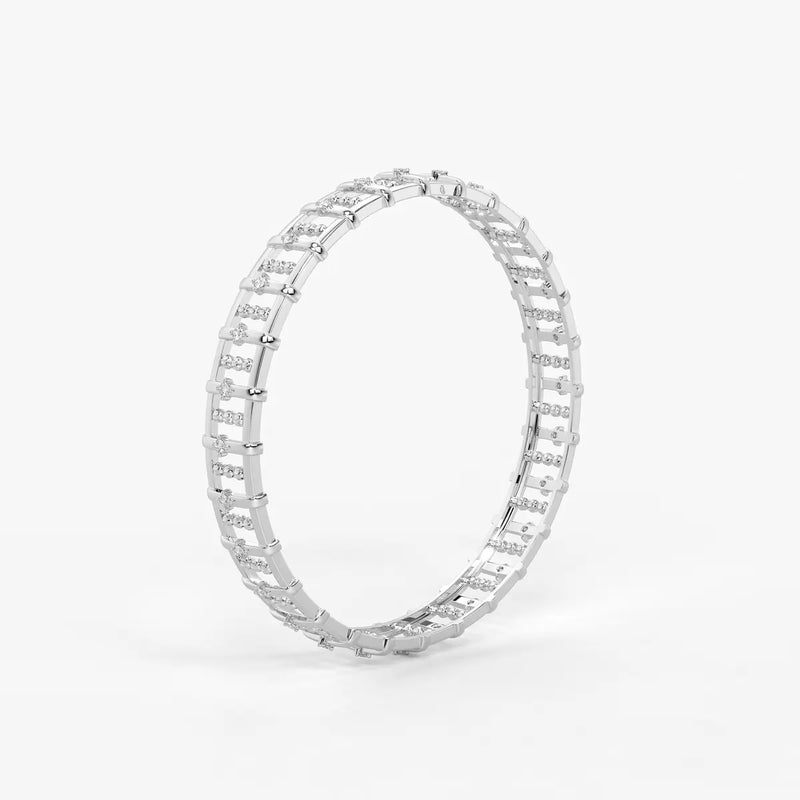 Ornelle Round Diamond Lattice Bangle