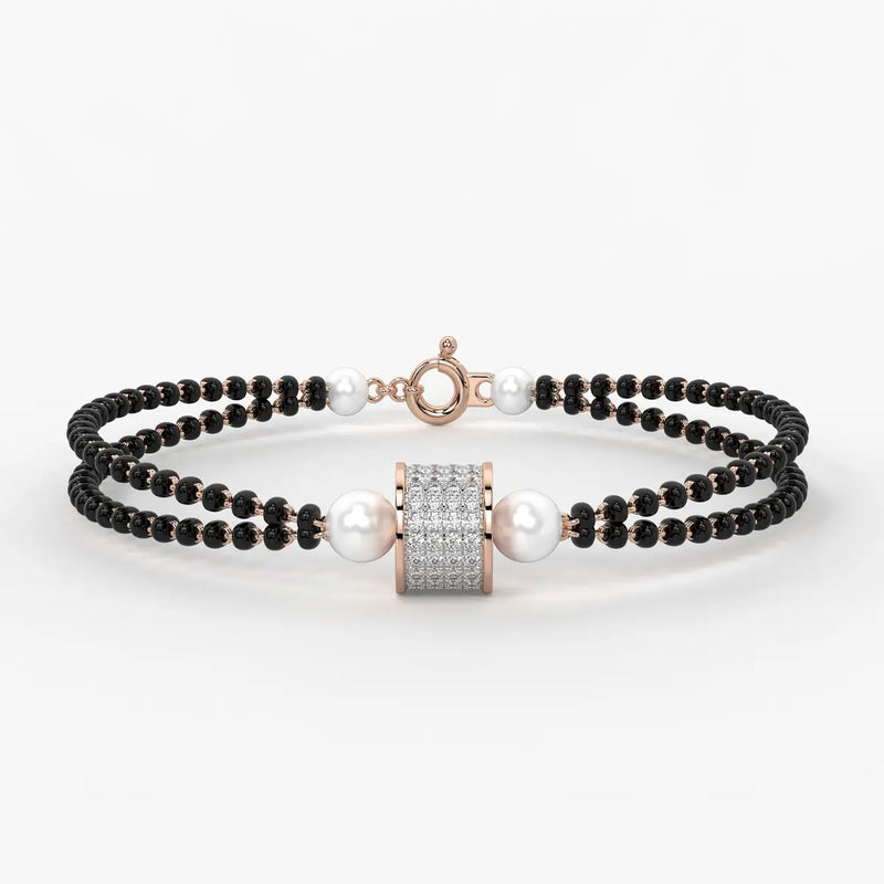 Diamond Cylindrical Mangalsutra Bracelet