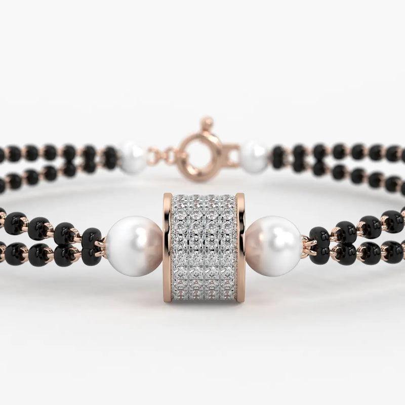 Diamond Cylindrical Mangalsutra Bracelet