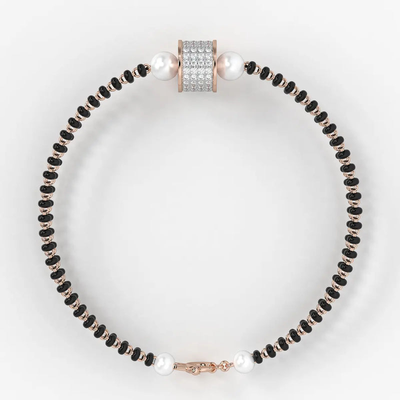 Diamond Cylindrical Mangalsutra Bracelet