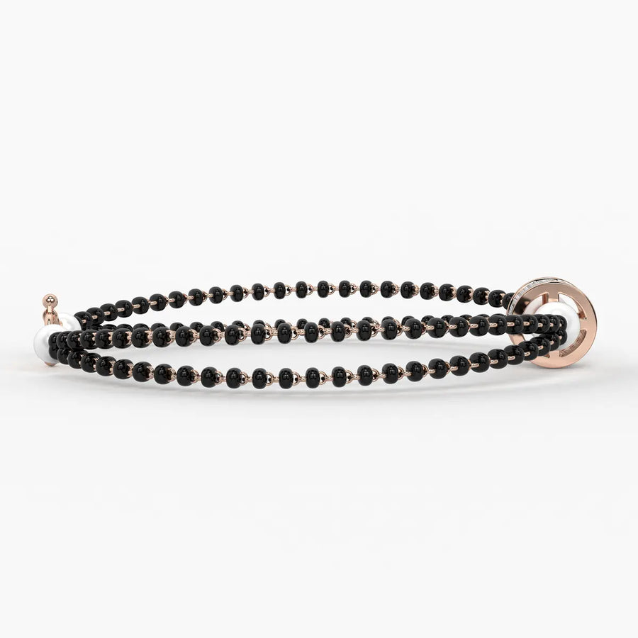 Diamond Cylindrical Mangalsutra Bracelet
