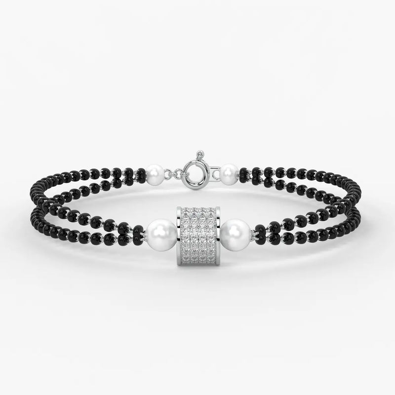 Diamond Cylindrical Mangalsutra Bracelet
