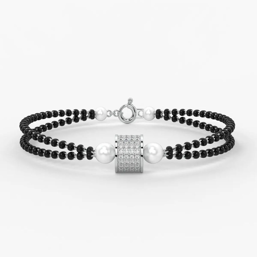 Diamond Cylindrical Mangalsutra Bracelet