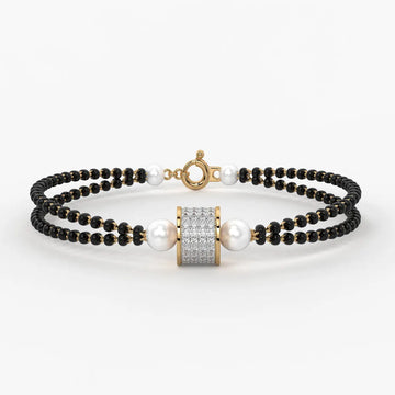 Diamond Cylindrical Mangalsutra Bracelet