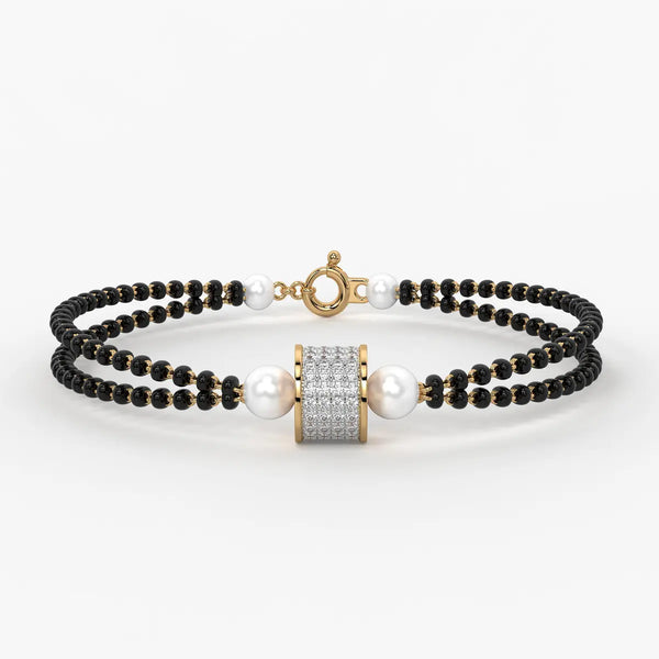 Diamond Cylindrical Mangalsutra Bracelet