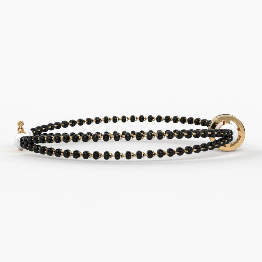Diamond Cylindrical Mangalsutra Bracelet