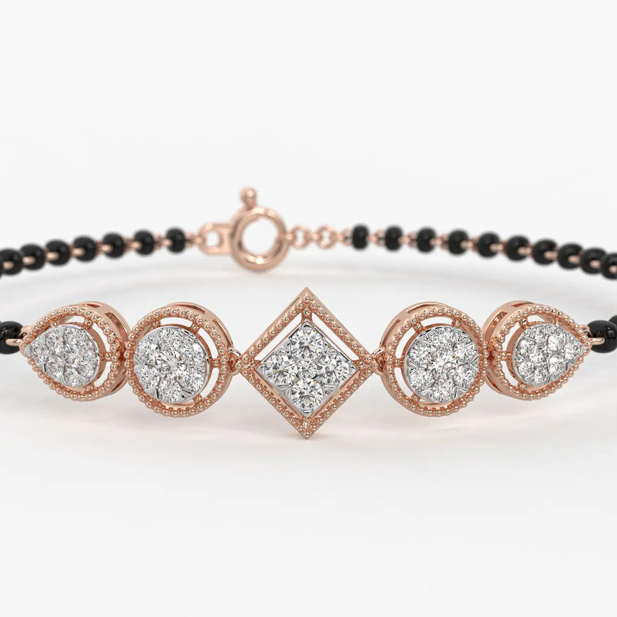 Teardrop and Square Mangalsutra Bracelet