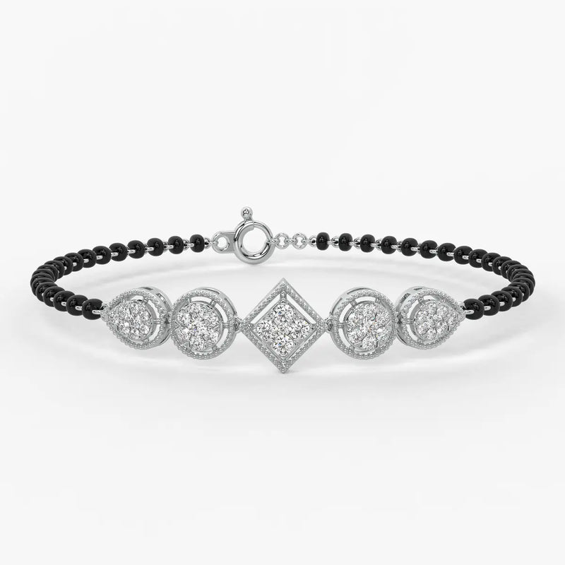 Teardrop and Square Mangalsutra Bracelet