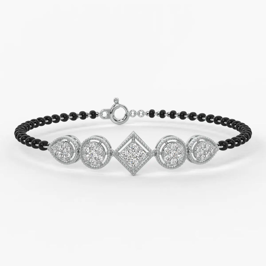 Teardrop and Square Mangalsutra Bracelet