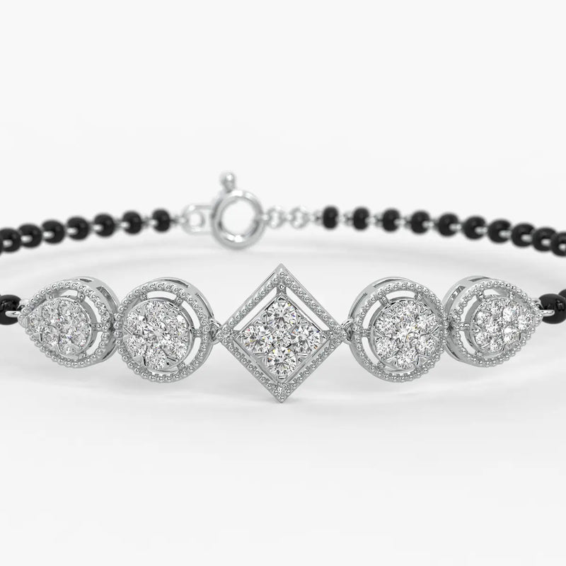 Teardrop and Square Mangalsutra Bracelet