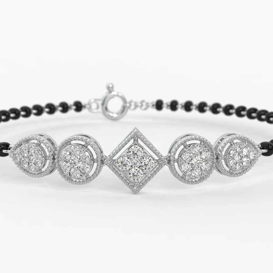 Teardrop and Square Mangalsutra Bracelet
