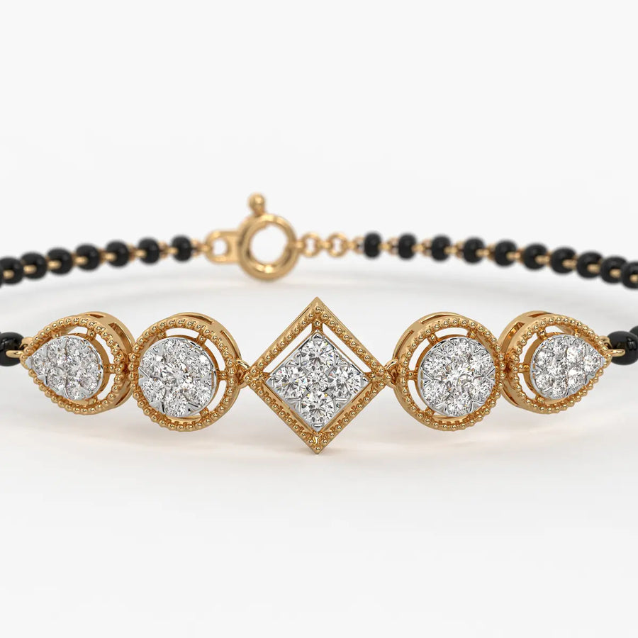 Teardrop and Square Mangalsutra Bracelet
