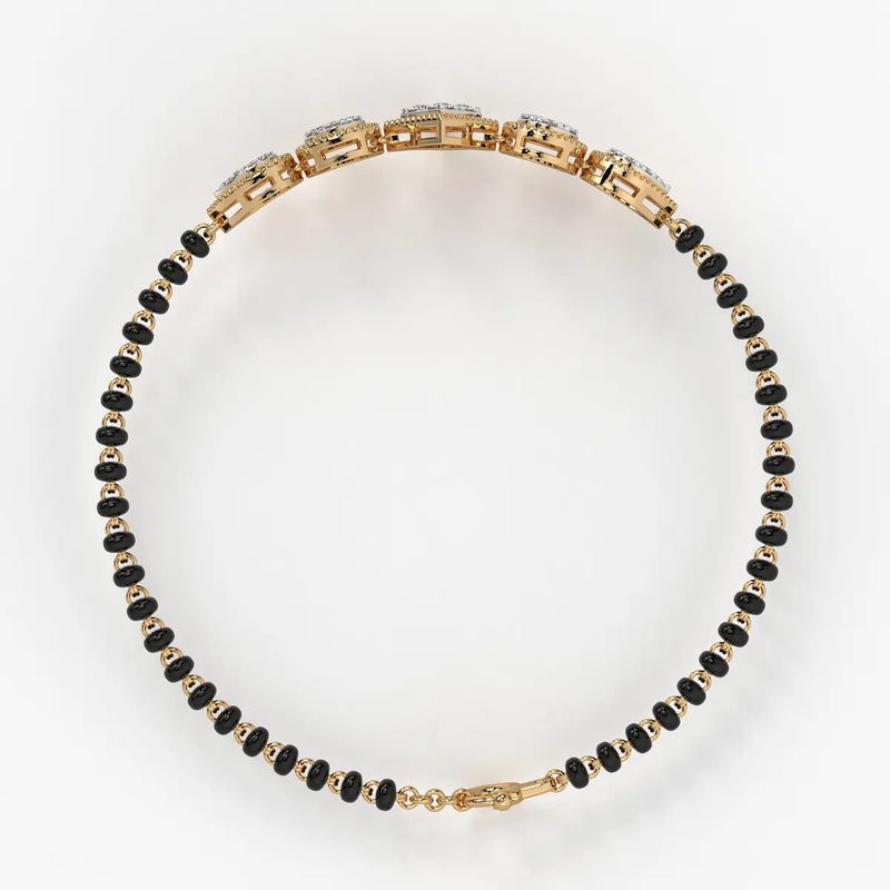 Teardrop and Square Mangalsutra Bracelet