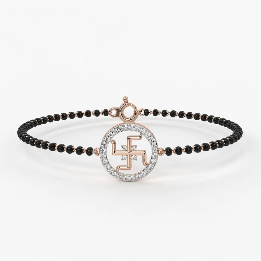 Auspicious Swastik Motif Mangalsutra Bracelet