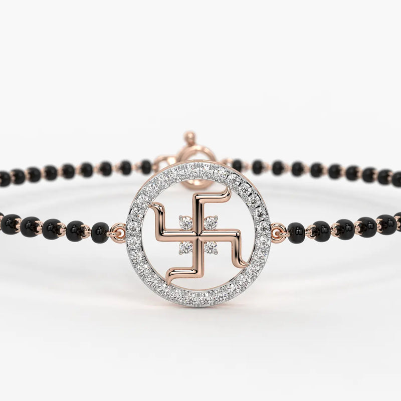 Auspicious Swastik Motif Mangalsutra Bracelet