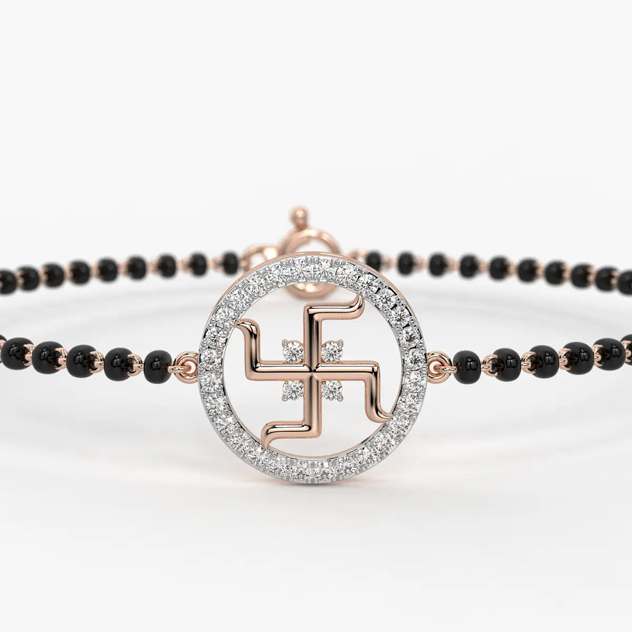 Auspicious Swastik Motif Mangalsutra Bracelet