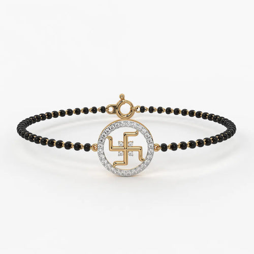 Auspicious Swastik Motif Mangalsutra Bracelet