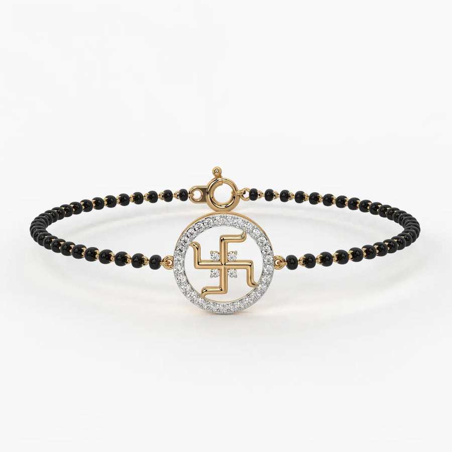 Auspicious Swastik Motif Mangalsutra Bracelet