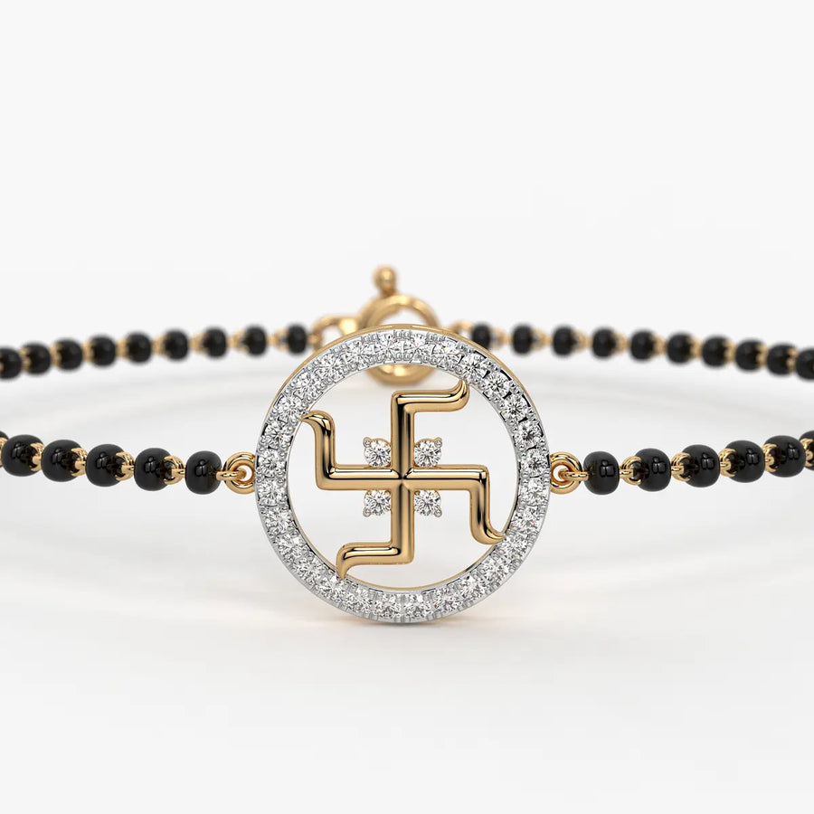 Auspicious Swastik Motif Mangalsutra Bracelet