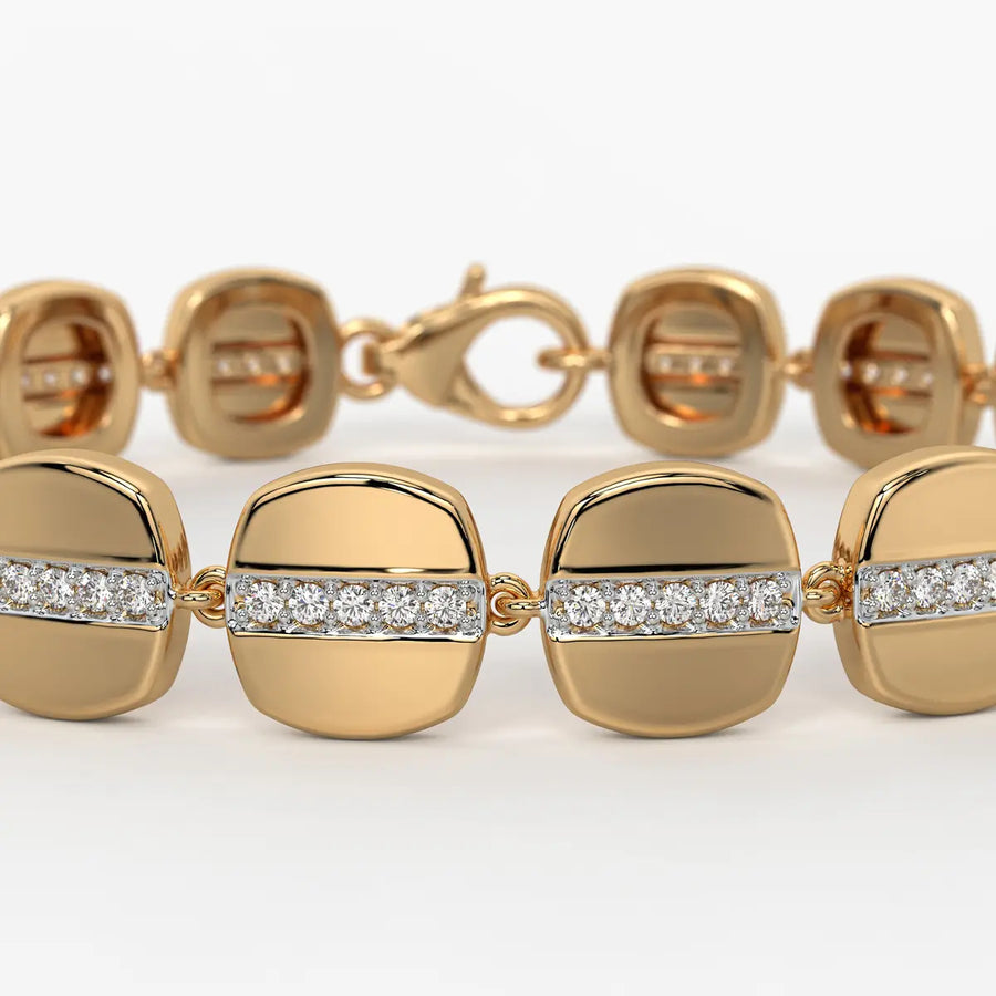 Rounded Square Link Bracelet