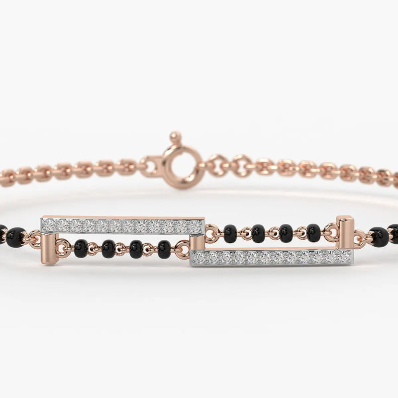 Sleek Linear Diamond Mangalsutra Bracelet