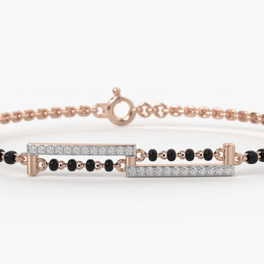 Sleek Linear Diamond Mangalsutra Bracelet