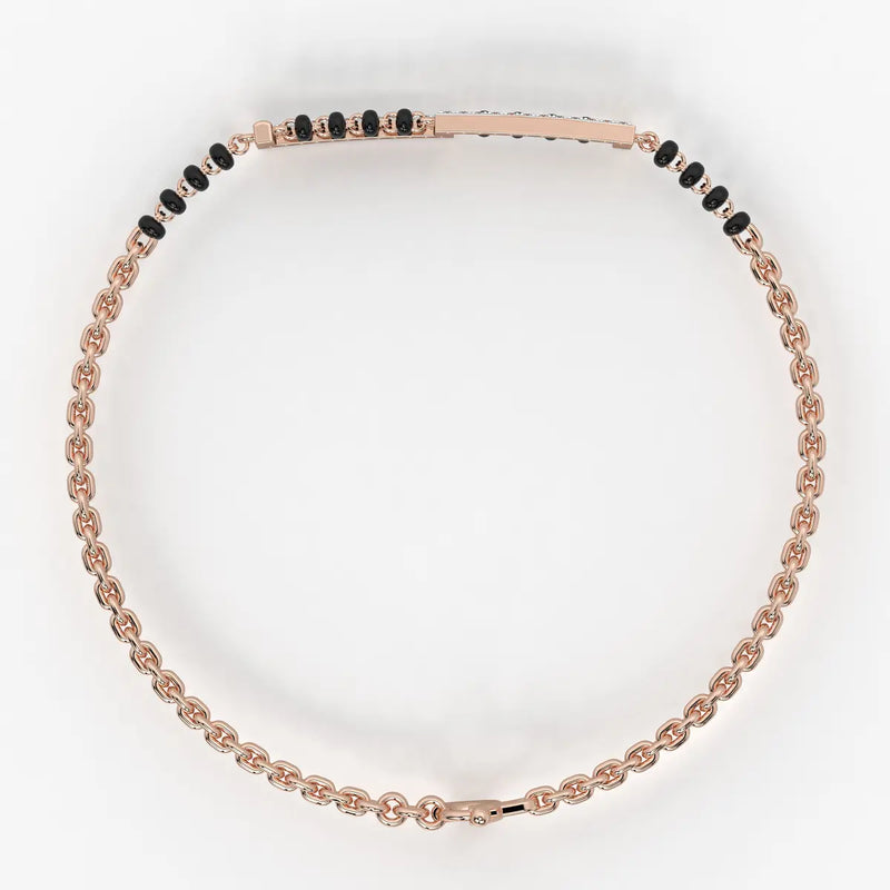 Sleek Linear Diamond Mangalsutra Bracelet
