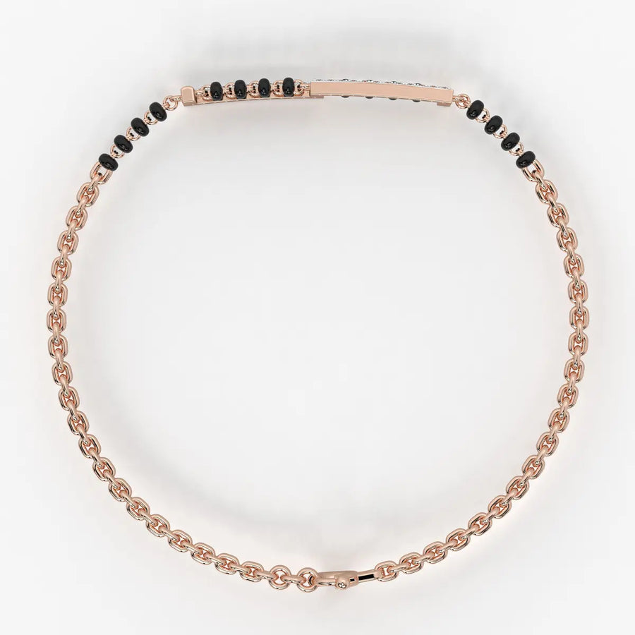Sleek Linear Diamond Mangalsutra Bracelet