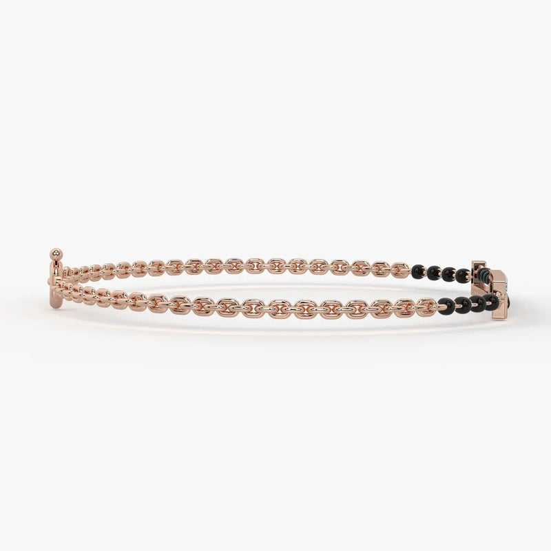 Sleek Linear Diamond Mangalsutra Bracelet