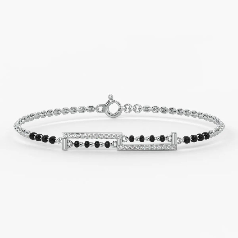 Sleek Linear Diamond Mangalsutra Bracelet