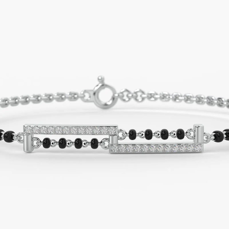 Sleek Linear Diamond Mangalsutra Bracelet