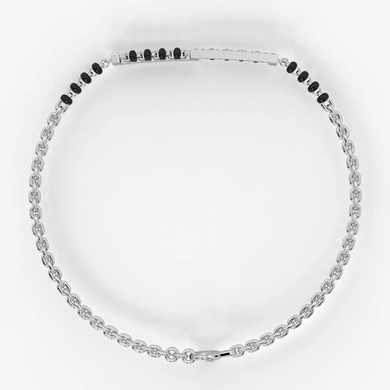 Sleek Linear Diamond Mangalsutra Bracelet
