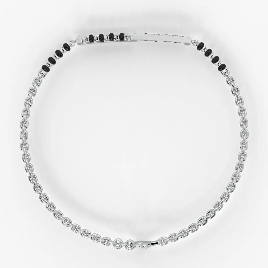 Sleek Linear Diamond Mangalsutra Bracelet